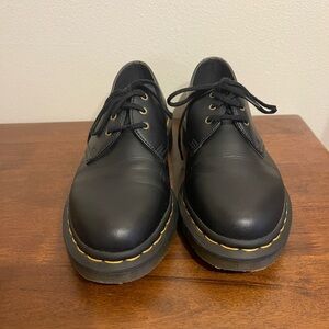 Dr. Martens Vegan Unisex Black Oxfords with Yellow Stitching size US women’s 7